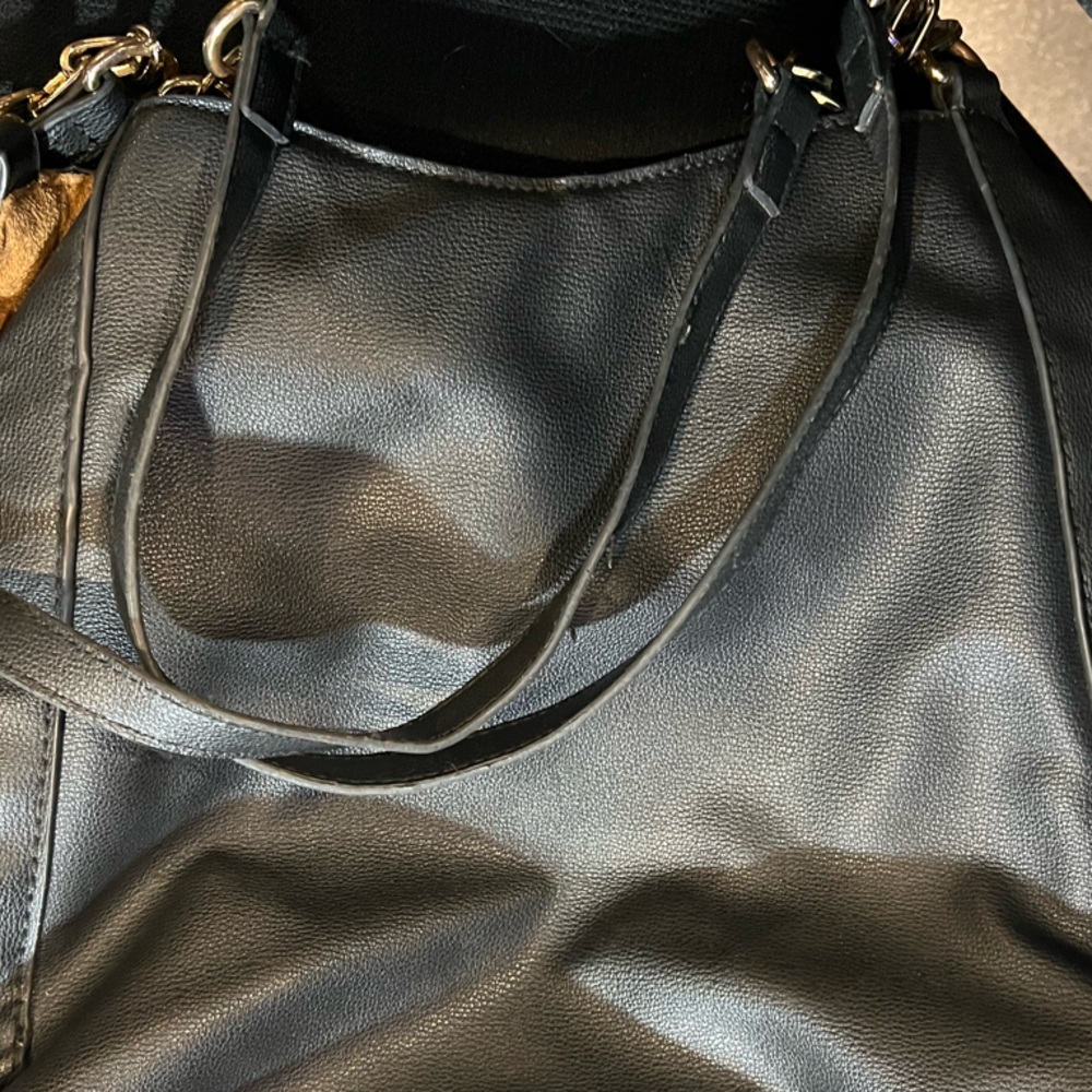 Black Leather Tote Bag